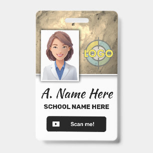 Badge Logo photo personnalisée en milieu de travail Faux