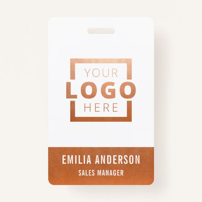 Badge Logo professionnel personnalisé Rose Gold Code-bar (Devant)