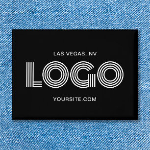 Badge Logo rectangulaire moderne noir et blanc