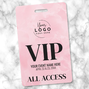 Badge Logo Rose Pass VIP Événement Accès Total