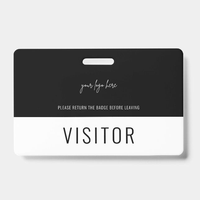 Badge Logo simple Black Visitor Pass Company (Front)