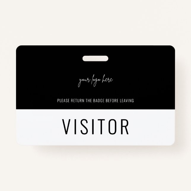 Badge Logo simple Black Visitor Pass Company (Devant)