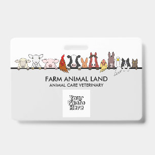 Badge Logo Vétérinaire Animaux Ferme Vache