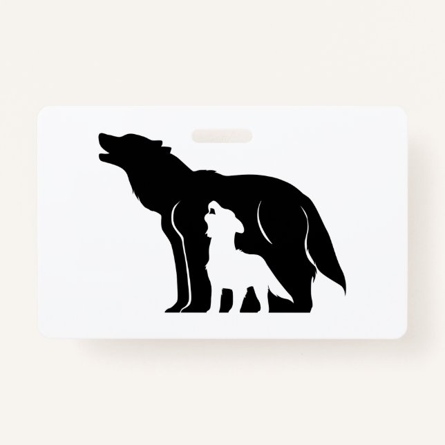 Badge Loups noirs et blancs (Devant)