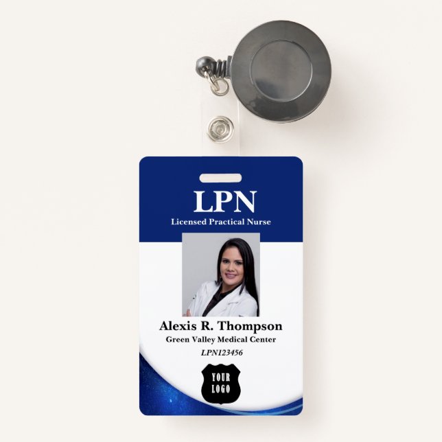 Badge LPN moderne (Front with Retractable)