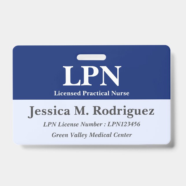 Badge LPN professionnel (Face)