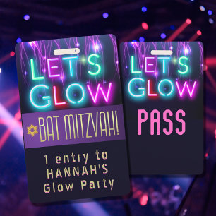Badge Lumière de Bat Mitzvah Party VIP ID Party PASS SUR