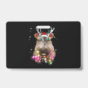 Badge Lumières de Noël Hippo Fiona amoureuse de l'hippop