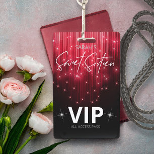 Badge Lumières en cascade Sweet 16 Red ID790