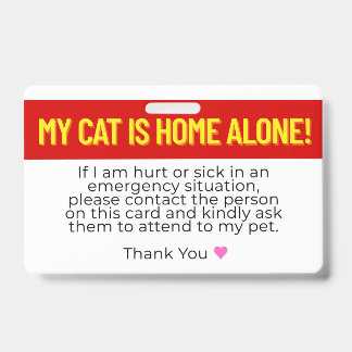 Badge Ma carte de contact d'urgence pour mon chat