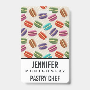 Badge Macarons colorés mignons Motif avec Pois