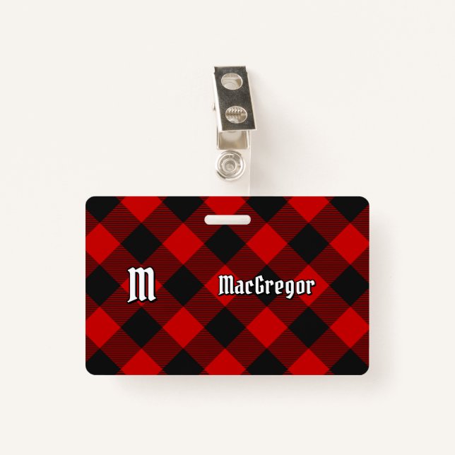 Badge MacGregor Rob Roy Insigne Tartan (Devant avec clip)