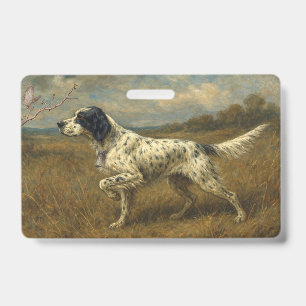 Badge Magnifique Setter avec Faisans , Art