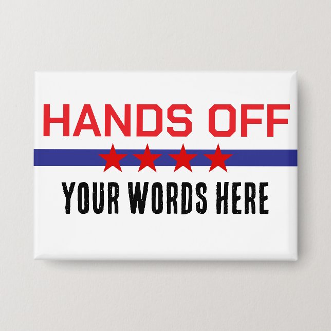 Badge Mains de mes mots ici rouge blanc bleu (Recto)