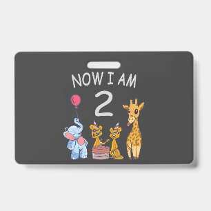 Badge Maintenant j'ai 2 ans 2ème anniversaire au Zoo