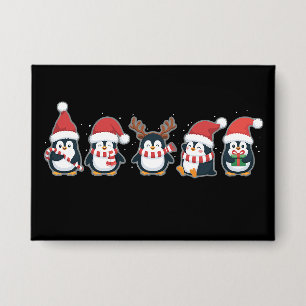 Badge Manchot Joyeux Noël Pôle Nord Vacances Animal 