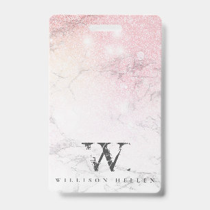 Badge Marbre Pailleté Luxe monogramme