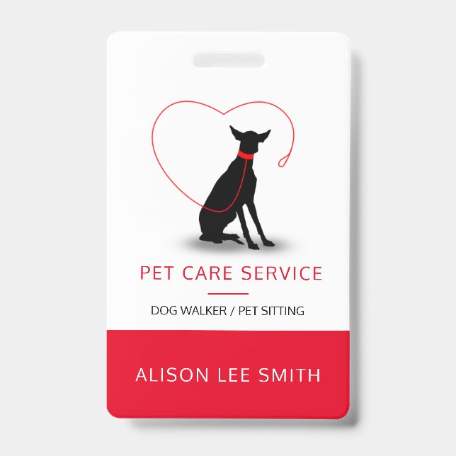 Badge Marcheur de chiens / Assis pour soins aux animaux  (Front)