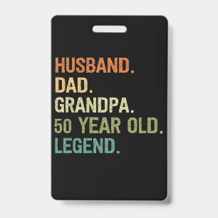 Badge Mari papa grand-père 50 ans 50e anniversaire