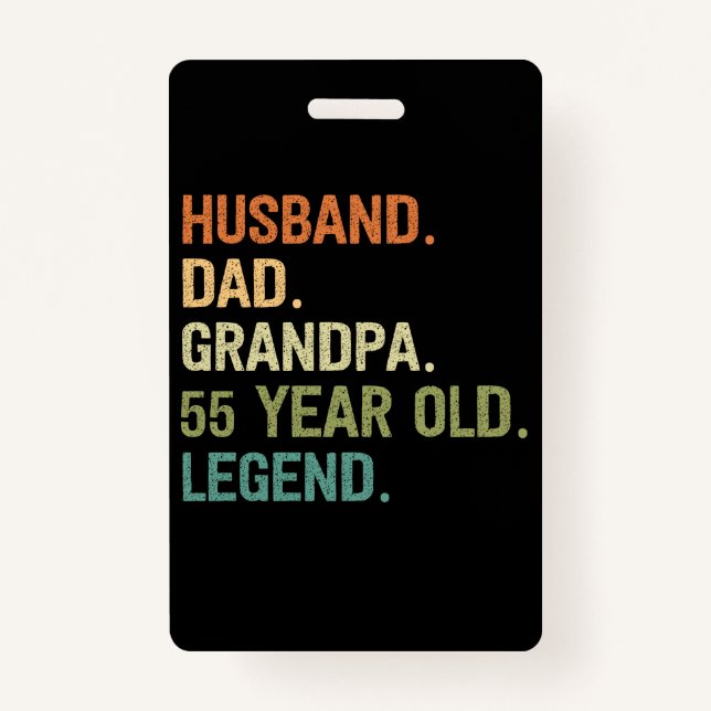 Badge Mari papa grand-père 55 ans 55e anniversaire cadea (Devant)