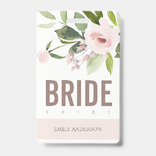 BADGE MARIAGE DE TRIBE FLORALE ROSE ROSE ROSE ROSE DOUCE