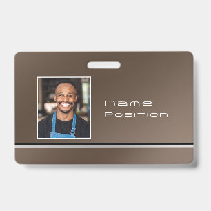 Badge Marron Affaires Moderne Chic