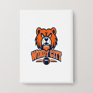 Badge Mascotte d'ours de football furieux de la ville ve