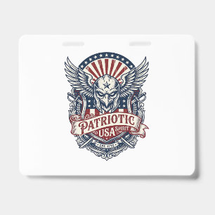 Badge Masque de gardien patriotique inspiré de la libert