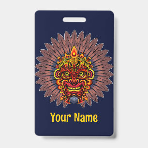 Badge Masque rituel de roi guerrier tribal