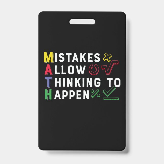 Badge Math Enseignant Math Math Autoriser Happen (Avant)