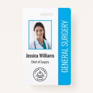Badge MD Doctor Hospital Médicale Employé Photo ID bleu
