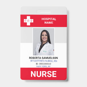 Badge MÉDECIN INFIRMIÈRE Soins de santé d'urgence Rouge