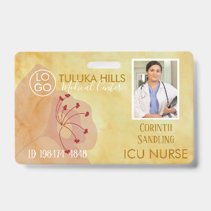 Badge Medica Photo ID Cœurs Floraux