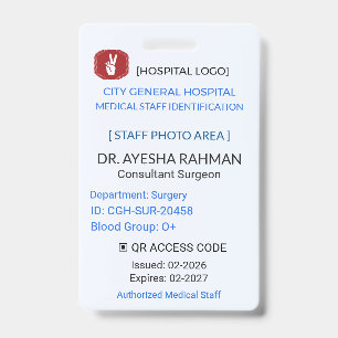 Badge Médical Personnel Chirurgical – ID de l'hô