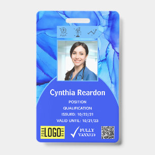 Badge Médical Personnel clinique Photo ID QR code à barr