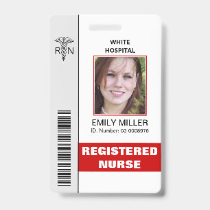 Badge Médicale RN employé caduceus rouge modèle photo