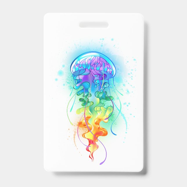 Badge Méduse arc-en-ciel (Avant)