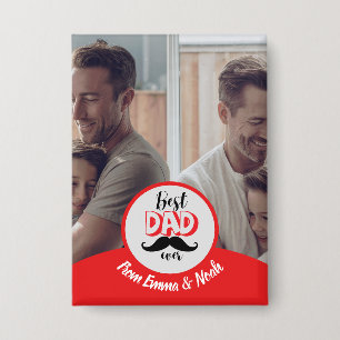 Badge Meilleur Papa Personnalisé Cadeau de Fête des Père