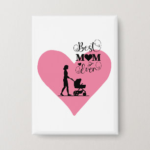 Badge "Meilleure maman jamais - Moments de coeur"