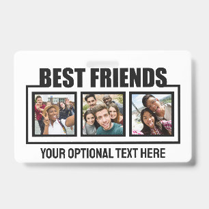 Badge Meilleures amies photos, texte et couleur personna
