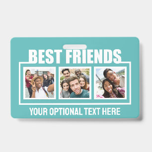 Badge Meilleures amies photos, texte et couleur personna