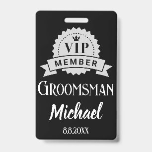 Badge membre VIP garçon d'honneur mariage personnalisé n