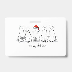 Badge Meowy Catmas Chat Noël Mignon Chat Chats Santa