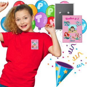 Badge Mermaids Under the Sea Photo Party Anniversaire de
