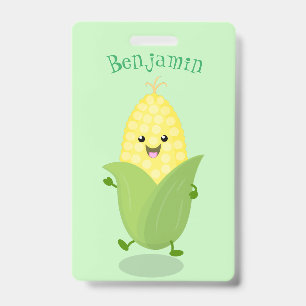 Badge Mignon épi de maïs de dessin animé personnalisé he