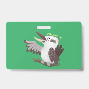 Badge Mignon kookaburra drôle qui rit dessin animé