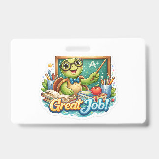 Badge Mignonne Petite Tortue
