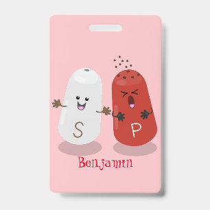 Badge Mignons shake-sel et poivre kawaii de dessin animé
