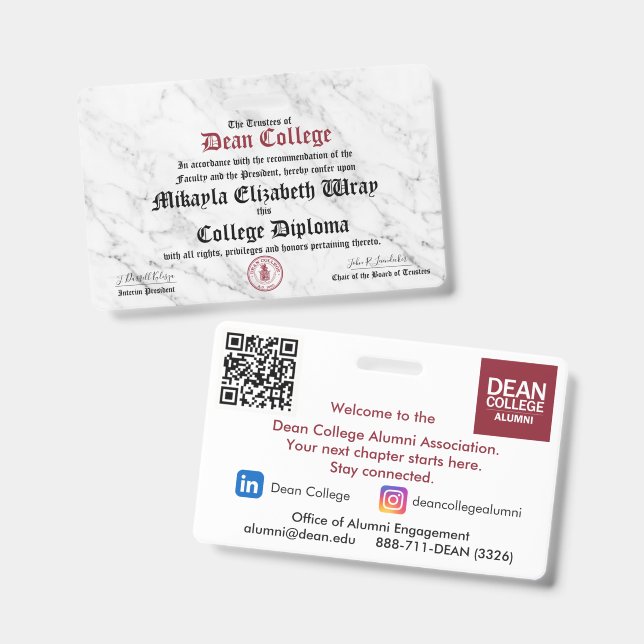 Badge Mikayla Elizabeth Wray (Avant & arrière)