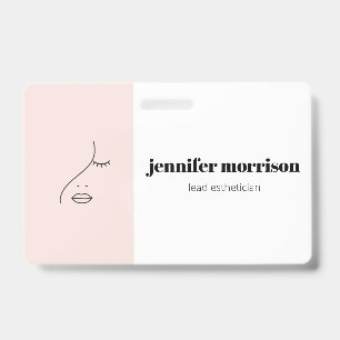 Badge Mini-esthétique Visage Logo Maquillage Artiste Ros